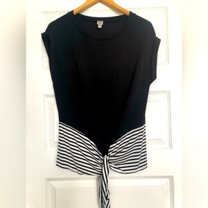 Black and white Tristan modal t-shirt, size M